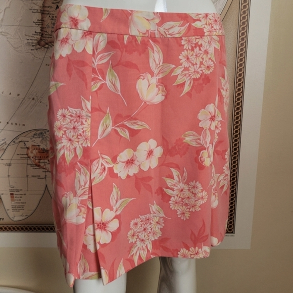 EP Pro pink white floral golf skirt with shorts side zip pleats sport tennis 10
